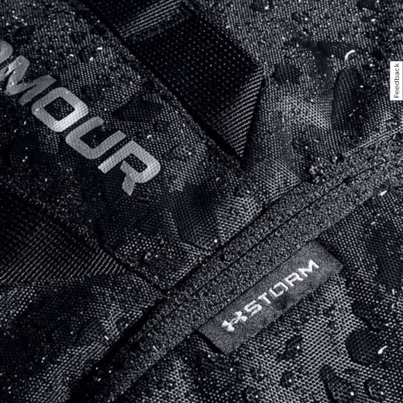 UNISEX NWT Under Armour Hustle 5.0 Waterproof Backpack Black and Silver Bag - Picture 7 of 10